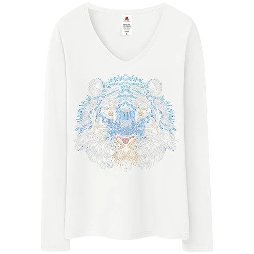 New Arrrivel Tiger Tshirt Lady Luxury Design of Diamonds Cotton T shirt Women's - Picture 33 of 44