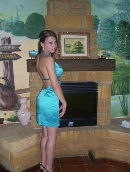 Women Custom-Made Dress Turquoise Satin XS