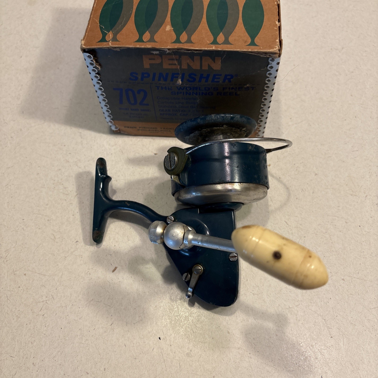 Vintage PENN SpinFisher 702 “GREENIE” Fishing Reel, 1971-1978 - One Owner