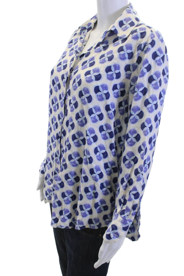 Blusa Zara Mujer Beige Cuello Geométrico Abotonada Manga Larga Talla S Foto 2 de 4