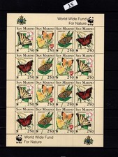 / SAN MARINO - MNH - WWF - BUTTERFLIES - INSECTS - FLOWERS