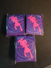 Pokemon Fusion Strike ETB Mew Sleeves 3 Packs Of 65