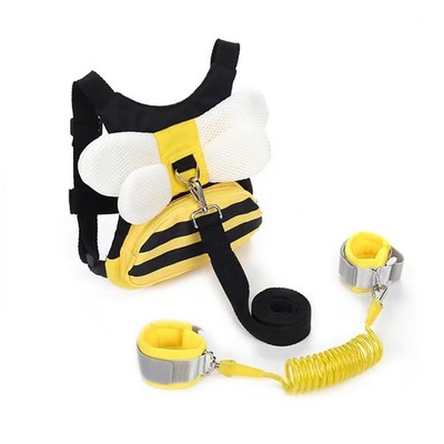 3 in 1 Toddler Harness Leashes + Anti Lost Wrist Link, Kids Bee Safety Backpa