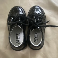 MFT Boys Black Patent Leather Lace-Up Oxford Dress Shoes Formal EU 29