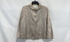 Prada Women Silver Lily Silk Blazer Size 12
