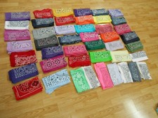 LOT of 45 Vtg Antique MIXED PAISLEY COTTON Biker Hanky KERCHIEF USA BANDANA 20"