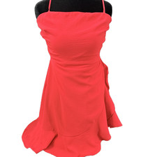 Lovely Day Ruffled Bodycon Sexy Red Mini Dress Spaghetti Strap Hoco Festival