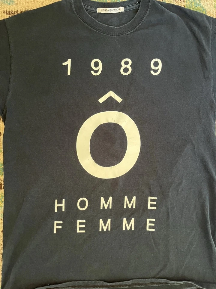 Camiseta Bianca Chandon Home Mujer 1989 Negra Talla Mediana Rara Call Me 917 Foto 4 de 4