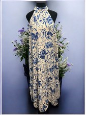 1.STATE Women's Floral Print Maxi Dress Size Large Blue Sleeveless NWT Summer