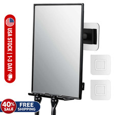 Shower Mirror for Shaving Fogless w/Razor Holders 360 Rotation Adjustable Mirror