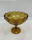 VTG Indiana Glass Amber Footed Serving Bowl — photo 1