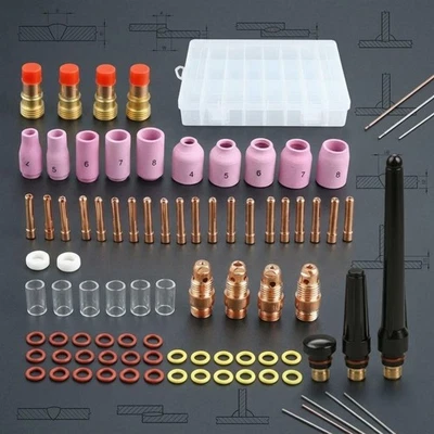 79 Pieces TIG Torch Consumables Kit WP17 WP18 WP26 Gas Lens Kit Alumina Nozzles - Bild 1 von 4