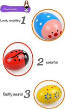 Set of 6 - 5PCS Adorable Wooden Egg Maracas Musical Colorful Percussion Easte...