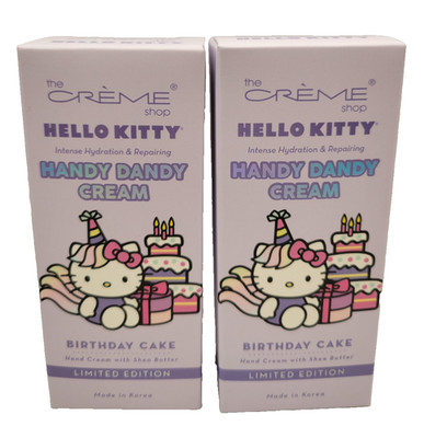 2 Pack The Crème Shop x Hello Kitty Handy Dandy Hand Cream Birthday Cake 1.69oz