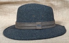 Circa 1921 Dorfman Hat Fedora Sz Medium Brown Tweed Wool Blend Eclectic Grandpa