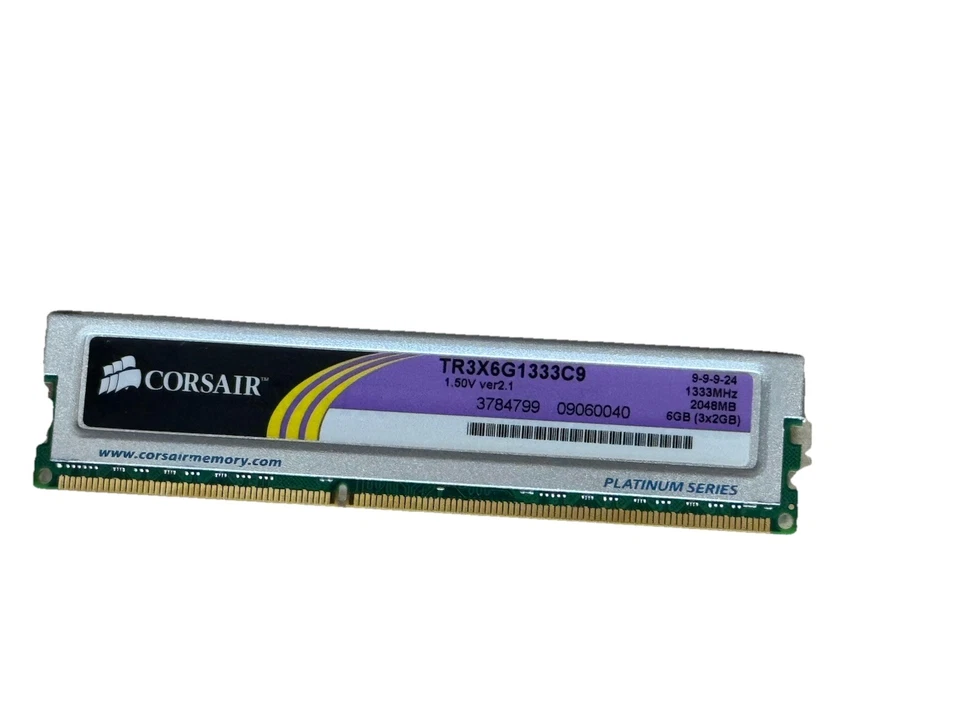 2x Corsair SDRAM 1333 MHz SDRAM Memory (TR3X6G1333C9) DDR3 XMS3 (R3) - Image 2 of 2