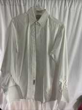 JoS. A. Bank White Tuxedo Shirt Size 15 / 34 French Cuffs - EUC - FREE SHIP