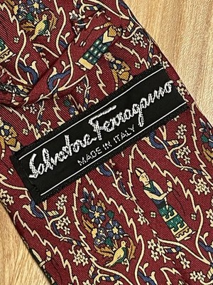 SALVATORE FERRAGAMO KRAWATTE TIE 100% SEIDE