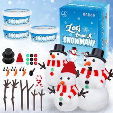 Christmas Craft Snowman Kit, 3 Pack DIY Snowman Craft Kit for Kids, Build a S...
