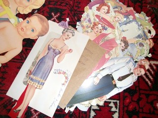 2 reprint sets of vintage paper dolls Military Wedding children