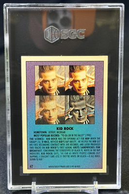 Kid Rock 1991 Premier Rap Pack #62 SGC 9 MINT Singer Rapper Kid Rock 1991 Premier Rap Pack #62 SGC 9 MINT Singer Rapper