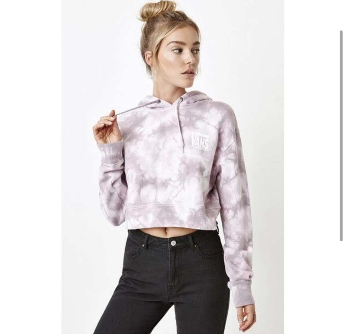Vans x Pacsun Cropped Purple Violet Tie Dye Comfy Hoodie