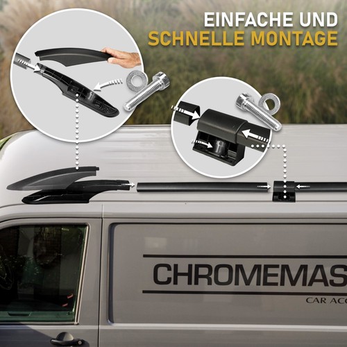 für FORD TRANSIT CUSTOM 2012-2022 GETEILTE DACHRELING LANGE RADSTAND DACHTRÄGER - Bild 4 von 9