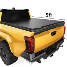 5FT Soft Roll up Tonneau Cover For 2024-2026 Toyota Tacoma Truck Bed  w/ Lamp