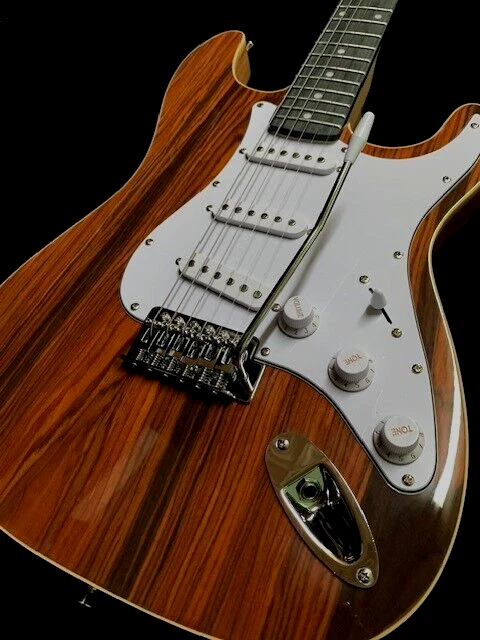 NUEVA GUITARRA ELÉCTRICA SÓLIDA EXÓTICA SANTOS PALISANDRO SUPERIOR 6 CUERDAS VINTAGE ESTILO ST Foto 2 de 4