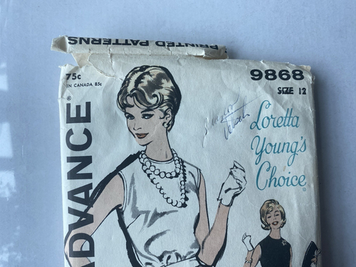 Vintage 1960 Advance 9868 Sewing Pattern Sleeveless Dress with Pleats Bust 32 - Picture 2 of 11