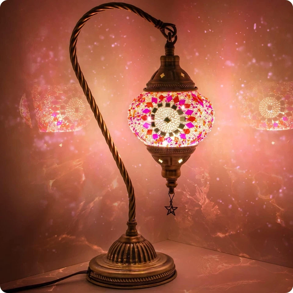 Turkish Moroccan Mosaic Bedside Lamp - Modern Home Decor | Buy 2 Save 15% - Image 4 of 4