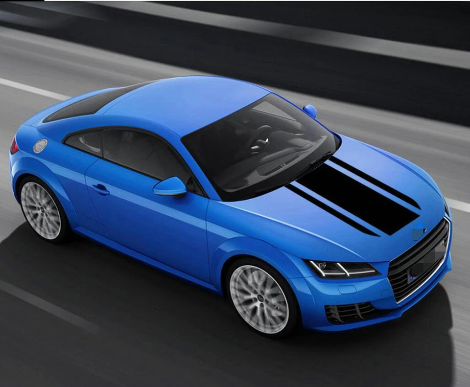 Car Hood Sticker Racing Stripe For AUDI TT TTS RS Bonnet Graphic Vinyl Decal Foto 4 de 4