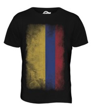 COLOMBIA FADED FLAG MENS T-SHIRT TEE TOP COLOMBIAN SHIRT FOOTBALL JERSEY GIFT