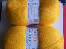 Bright Colours DK yarn, Yellow, lot of 2 5.3 oz/150 grams each 