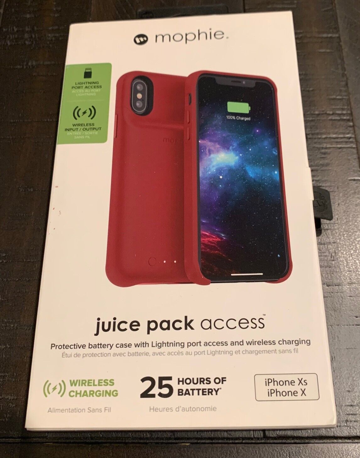 mophie Juice Pack Access Battery Case for Apple iPhone XS - Deep Red for  sale online