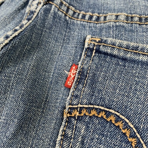 Levi's 505 Straight Leg Denim Jean Cutoff Mom Festival Shorts 32" Waist Frayed - Picture 5 of 8