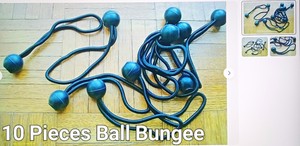 Ball Bungee Tie Down Cord Canopy Tarp Display Trade Show 6" Black 10 Pieces New