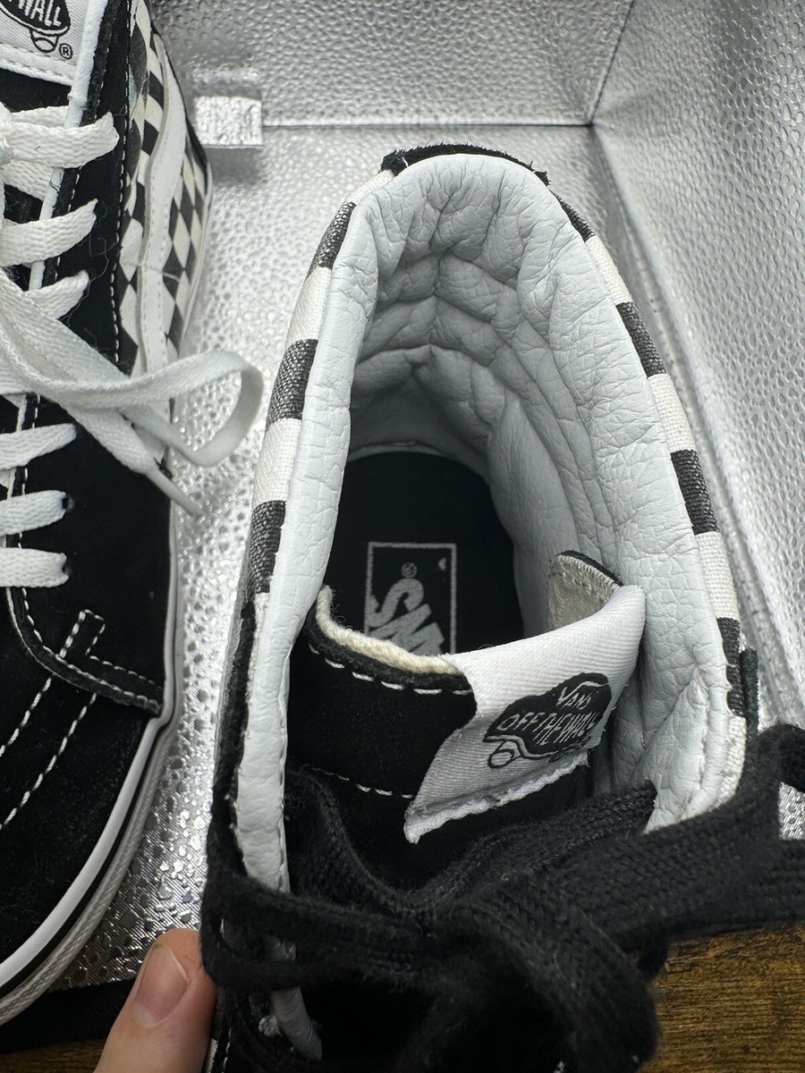 Vans Sk8-Hi ブラック チェック柄 刺繍希少美品⭐︎ Size 8- Mens Vans Black & White SK8-HI Checkered High Top