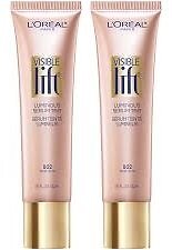 2 Pack L'Oreal Paris Cosmetics Visible Lift Luminous Serum Tint, Rose