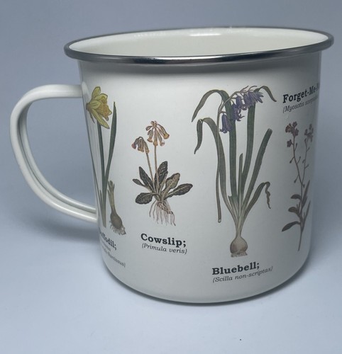 Plow & Hearth Wildlife Blumen Emaille 16 Unzen Kaffeebecher Teetasse Botanischer Garten - Bild 1 von 6