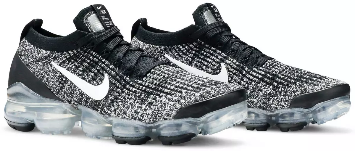 Nike Air Vapormax Flyknit 3 Womens US 6 Black White Running Sneakers Shoes NEW