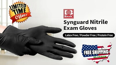 1000PCS Medical Black Nitrile Exam Gloves-Latex & Powder-Free,FDA 501K Available