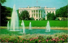 Washington DC White House Looking South Fountain Postcard used (19329)