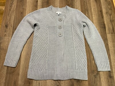 Fashion Bug Sweater, Women's Size Small, Gray, Cardigan, Knit
