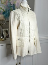 Madeleine Wool Winter Puffer Coat Cream Size 16 Warm Lightweight Modern Mob Wife