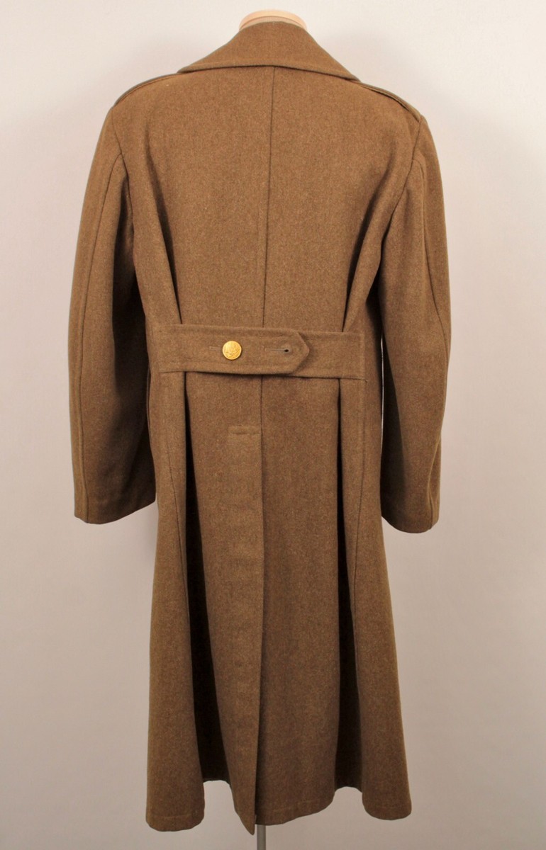 VTG Men's WWII 1940s Army Wool Trench Coat Sz 38 R WW2 40s | eBay