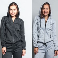 Women's Athletic Running Yoga Zip Up Hooded Sweater Jacket   16323-1553-CC10B