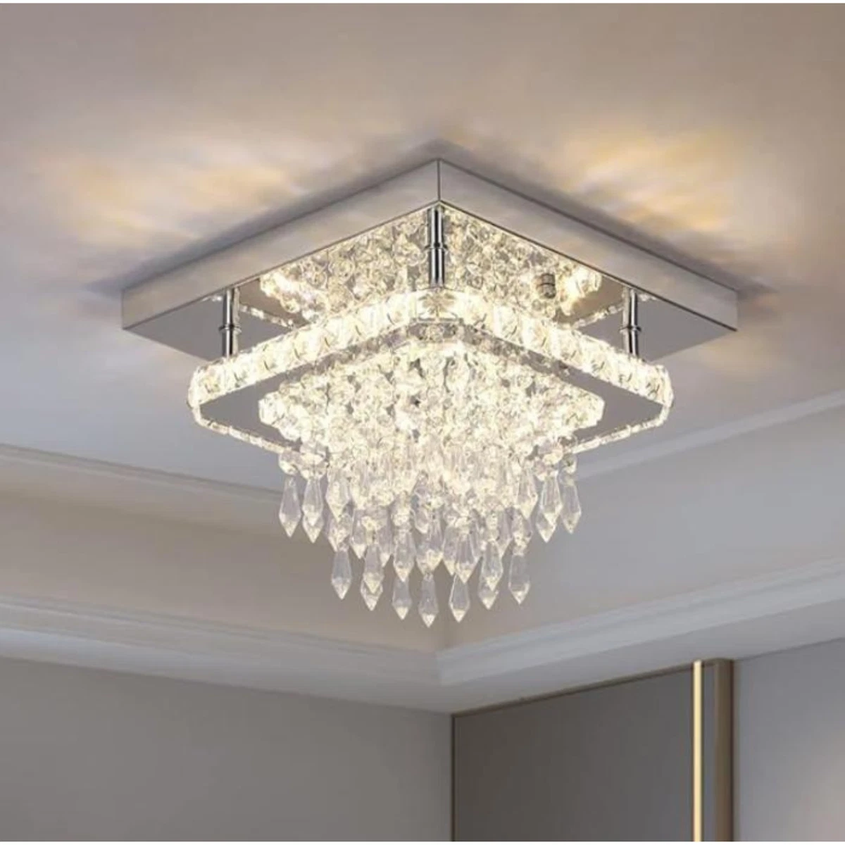 Lustre Imitation Cristal Maison Du Monde - Gris - Neuf Avec étiquette