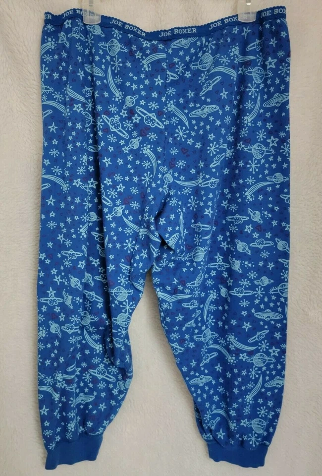 Joe Boxer Womens Jogger Sleep Lounge Pants Size 3X Blue Moon Heart - Image 4 of 4