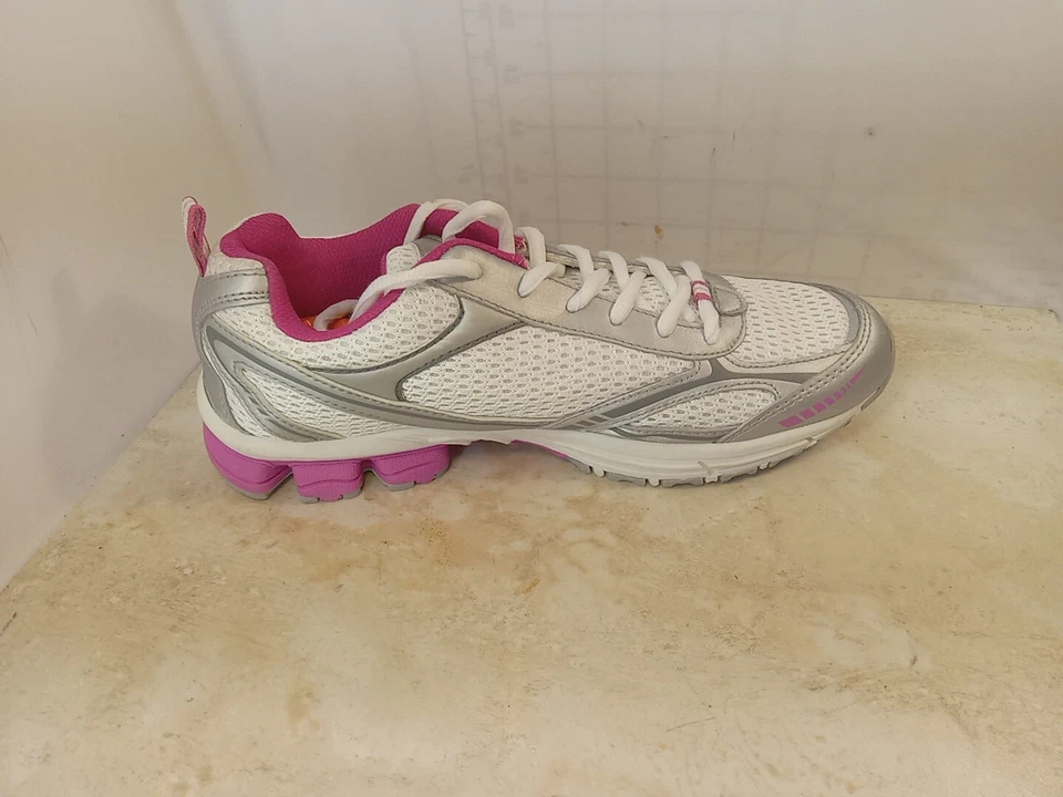 Tenis LA Gear para mujer 8,5 "Walk N Tone" blanco plateado magenta LA2062CW Foto 4 de 4
